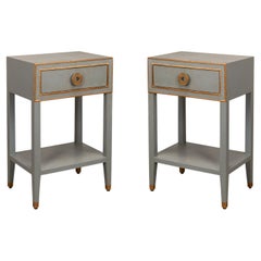 Pair of Art Deco Grey Nightstands
