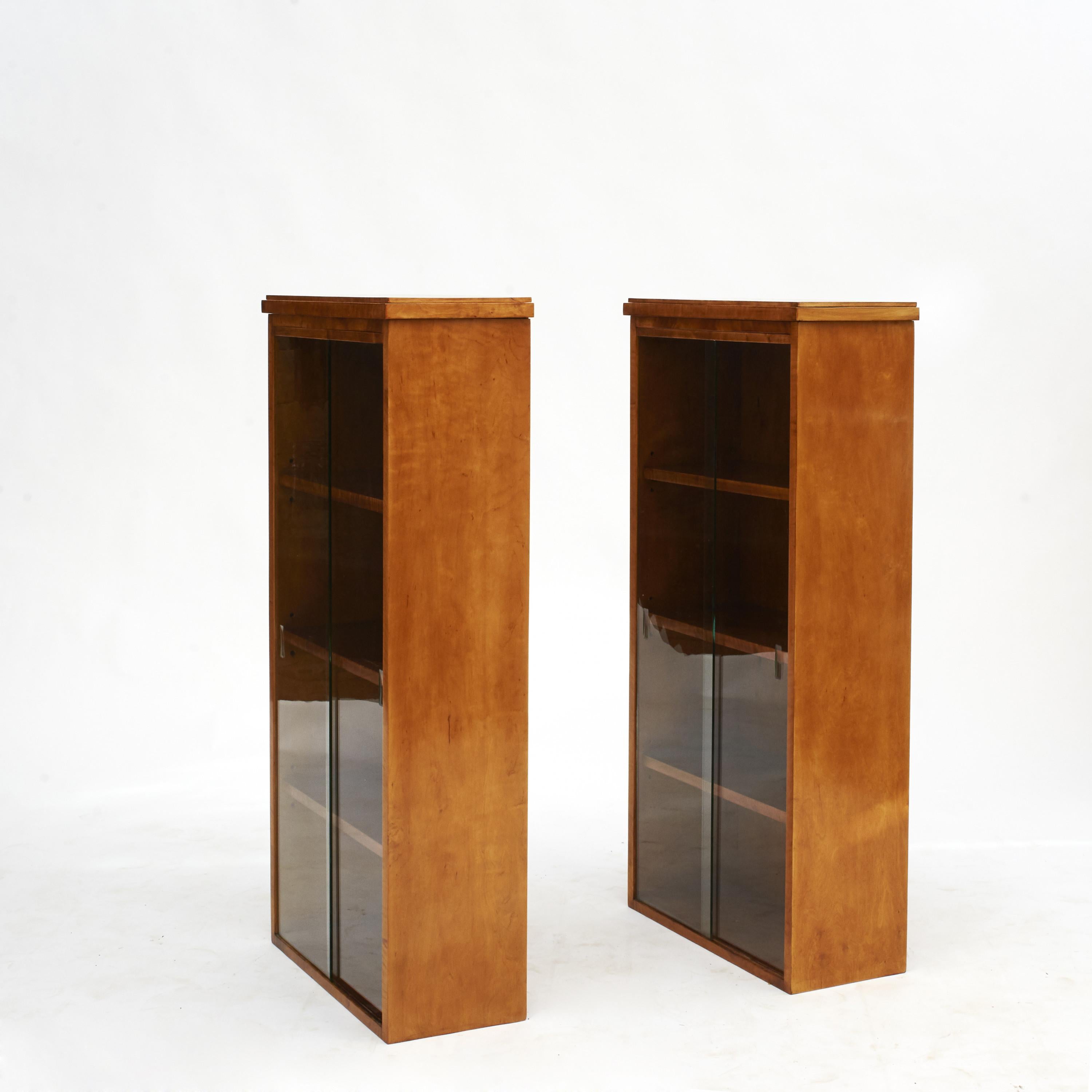 Danish Pair of Art Deco Hanging Wall Cabinets