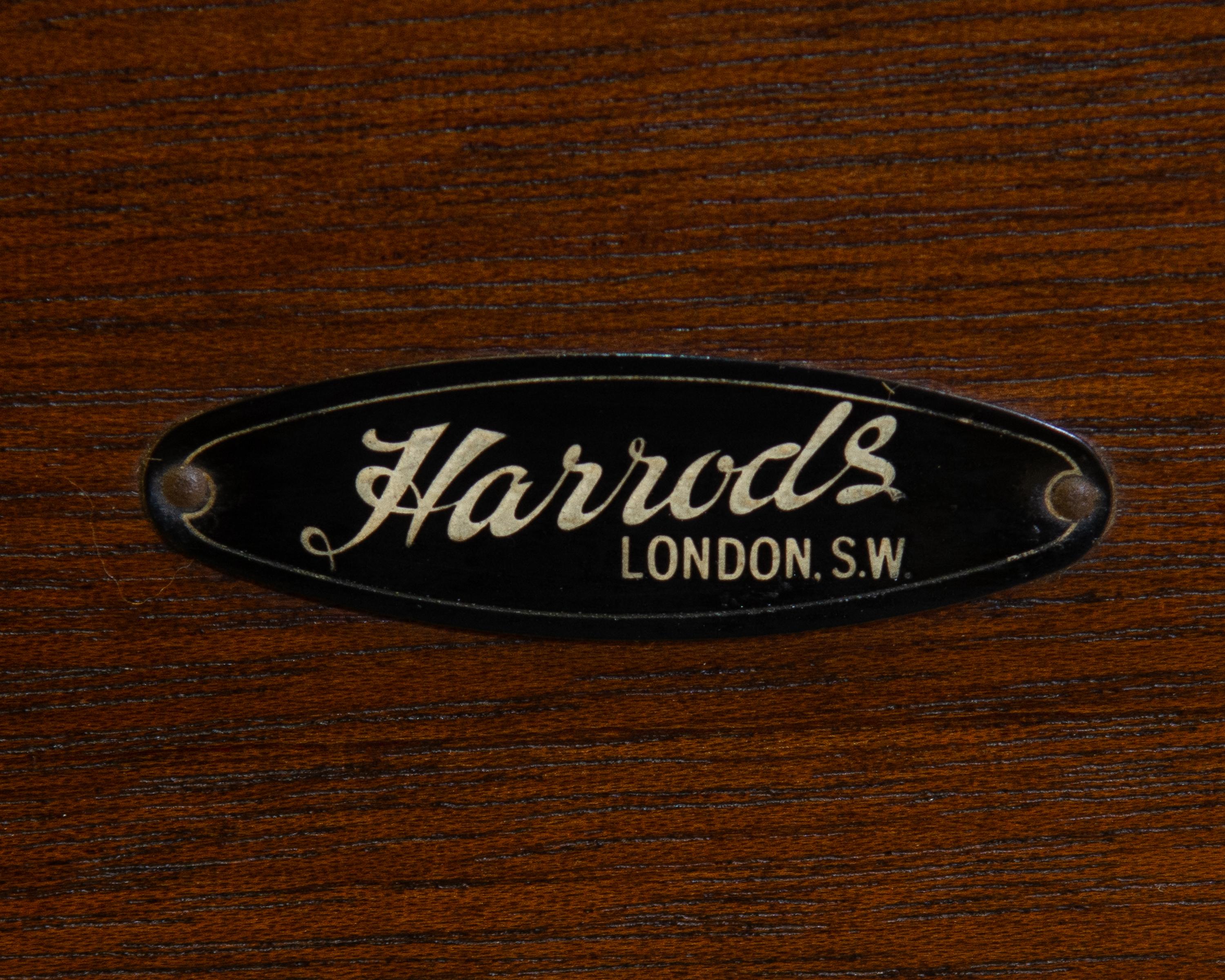 Pair of Art Deco Harrods London Burr Walnut Single Beds For Sale 2