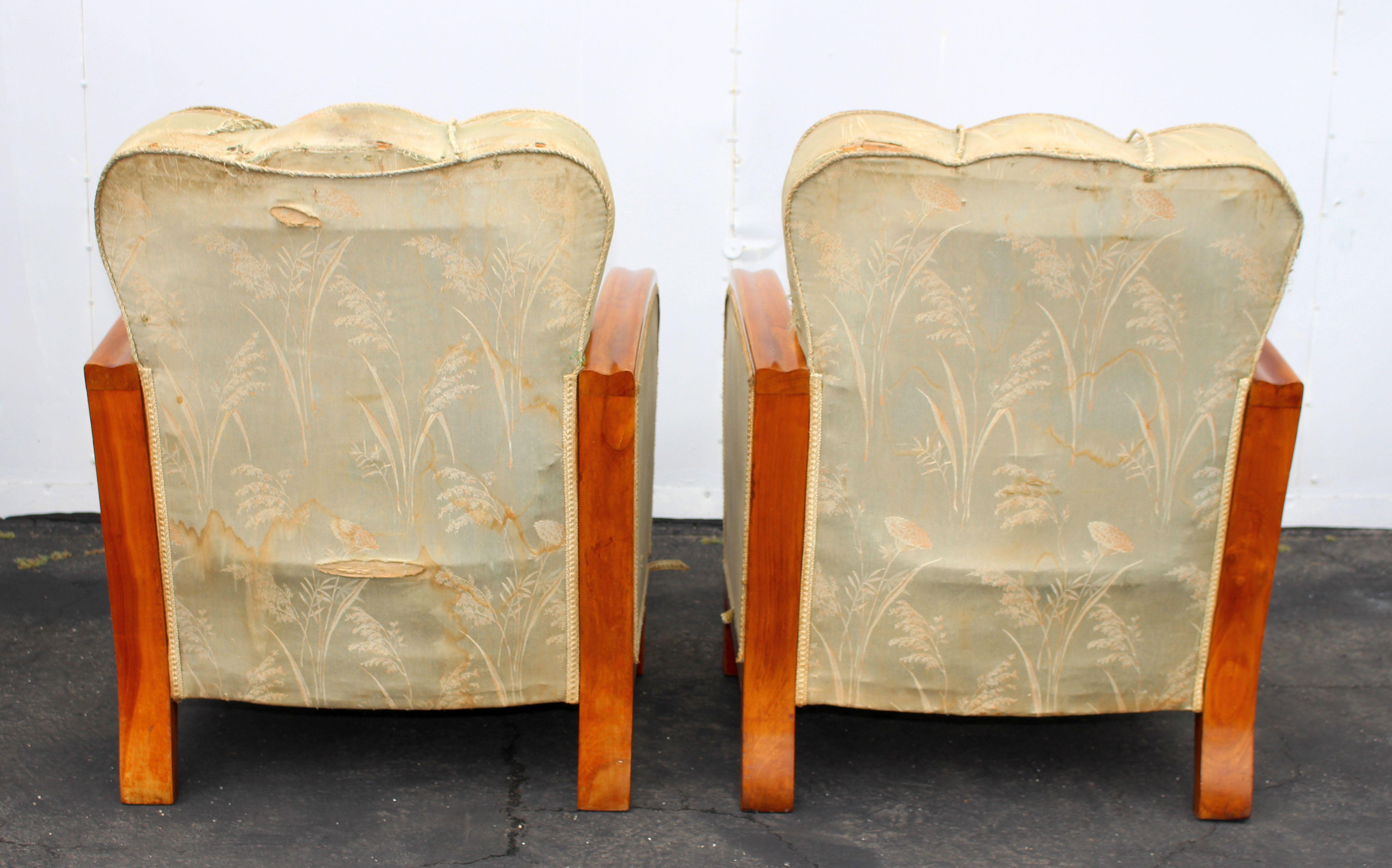Mid-20th Century Pair of Art Deco Hungarian Club Chairs