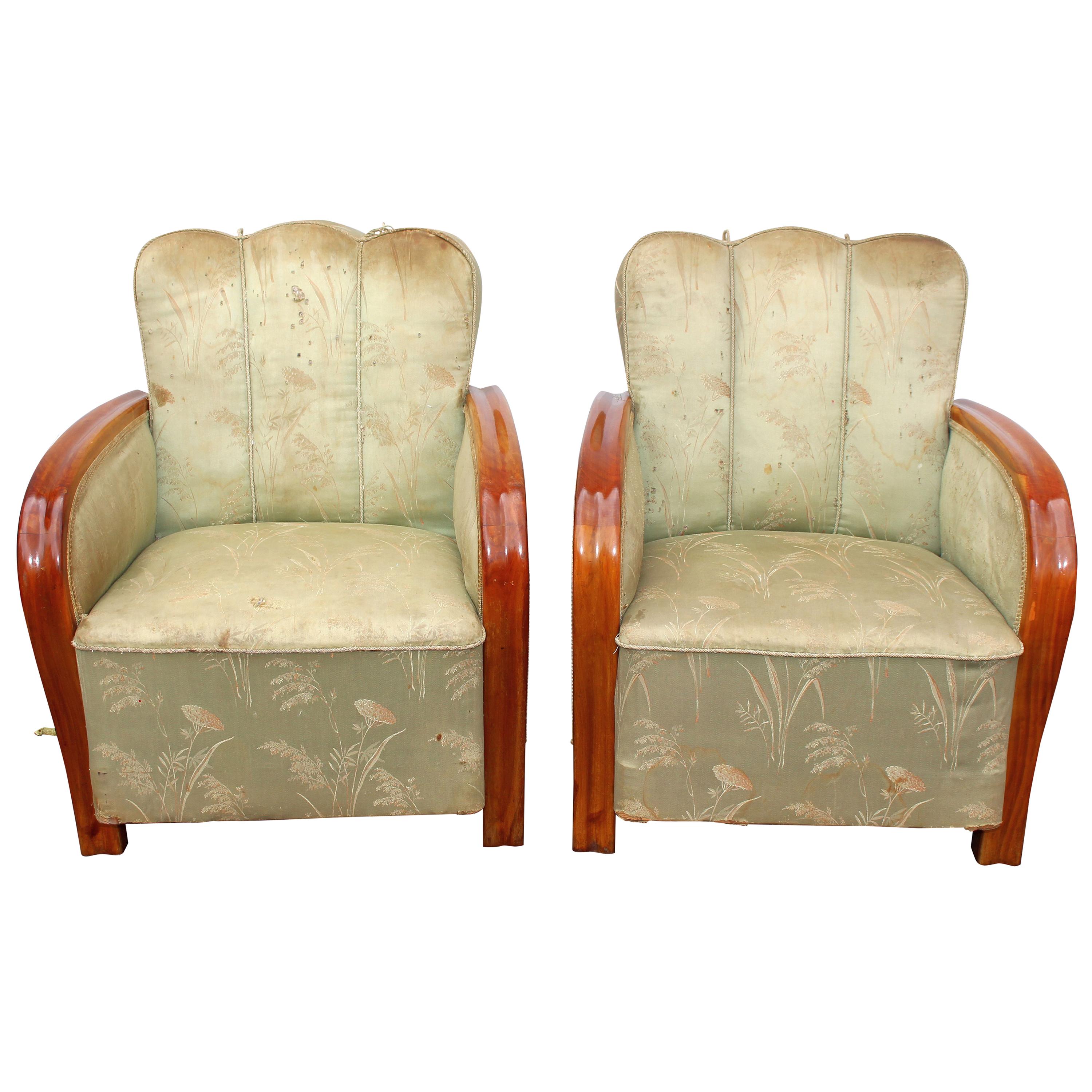 Pair of Art Deco Hungarian Club Chairs