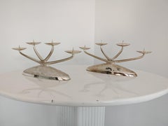 Pair of Art Deco "Ikora" Candleholders by WMF, Germany 1950s