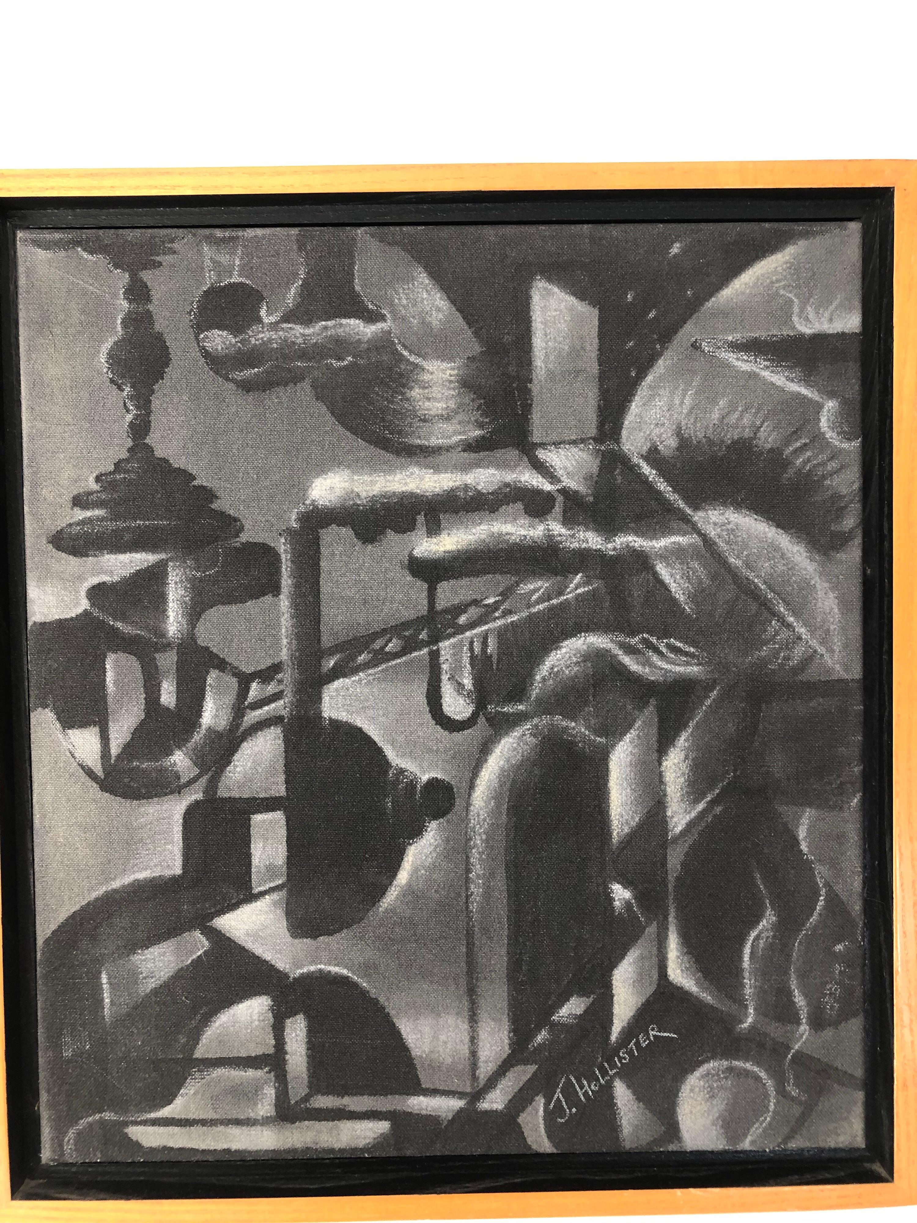 Ein Paar Art-Déco-Gemälde mit industrieller Szene, signiert J. Hollister (amerikanisch) im Angebot