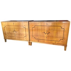Pair of Art Deco Inlaid Commodes