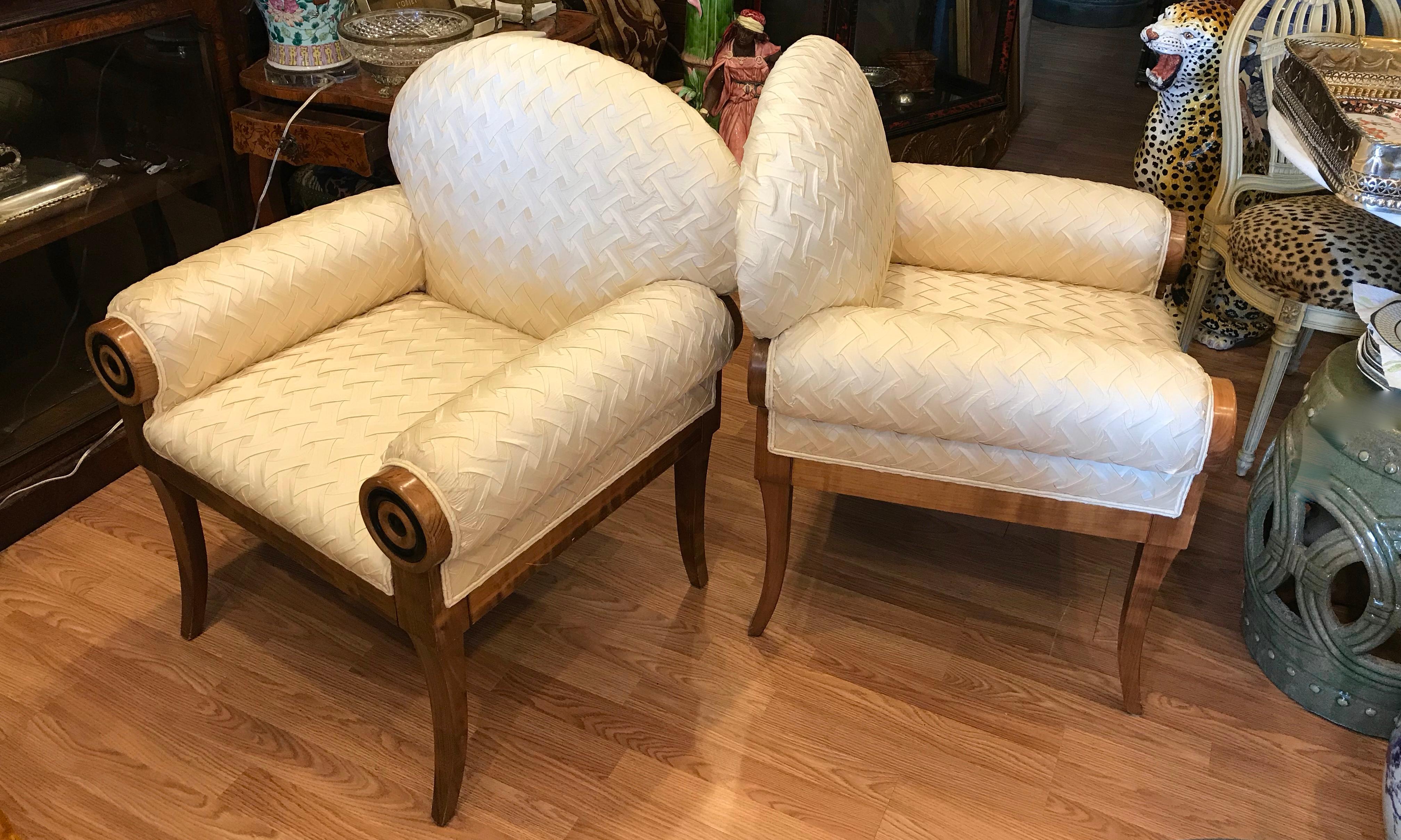 Pair of Art Deco Inspired Midcentury Club Chairs 4
