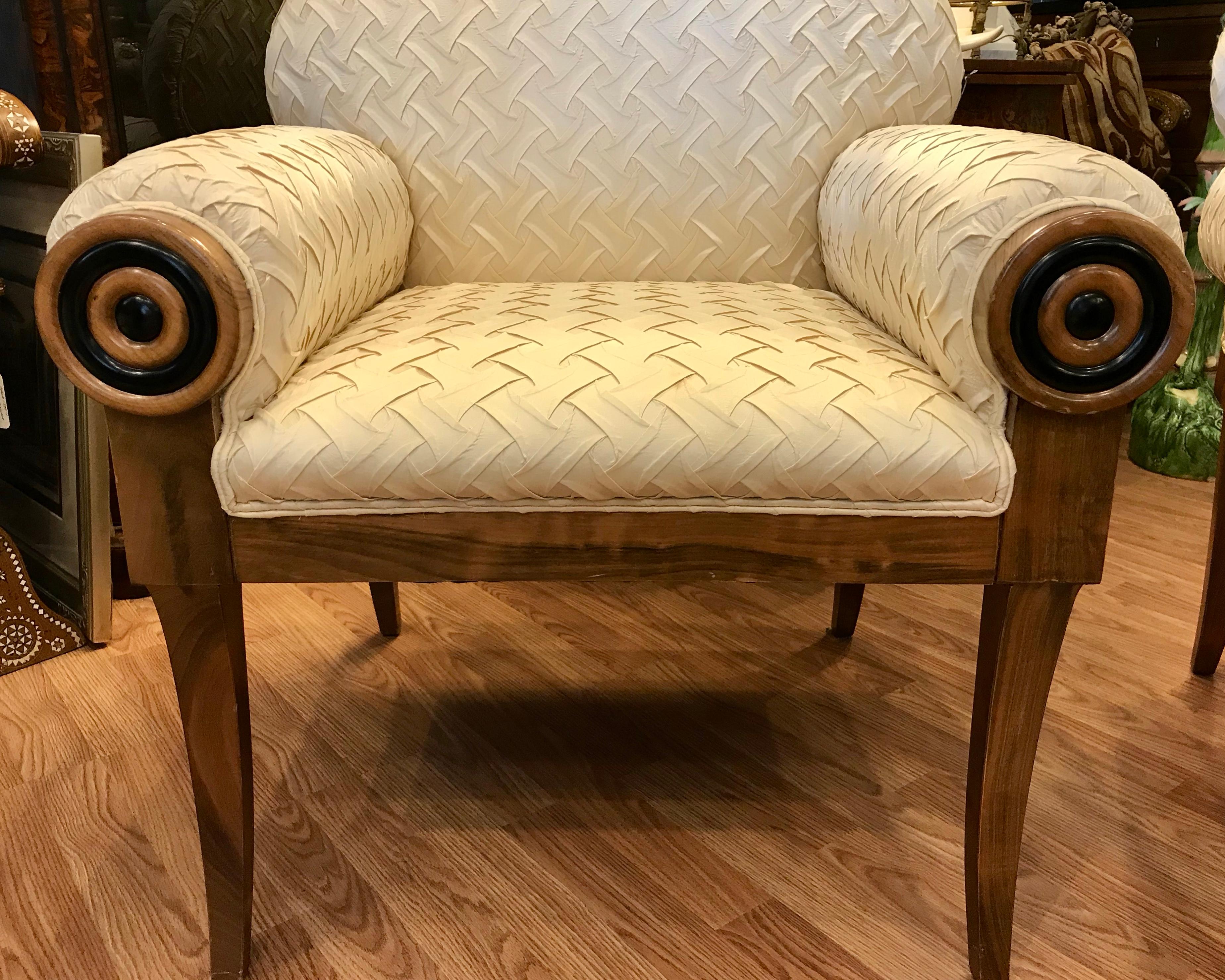 Late 20th Century Pair of Art Deco Inspired Midcentury Club Chairs