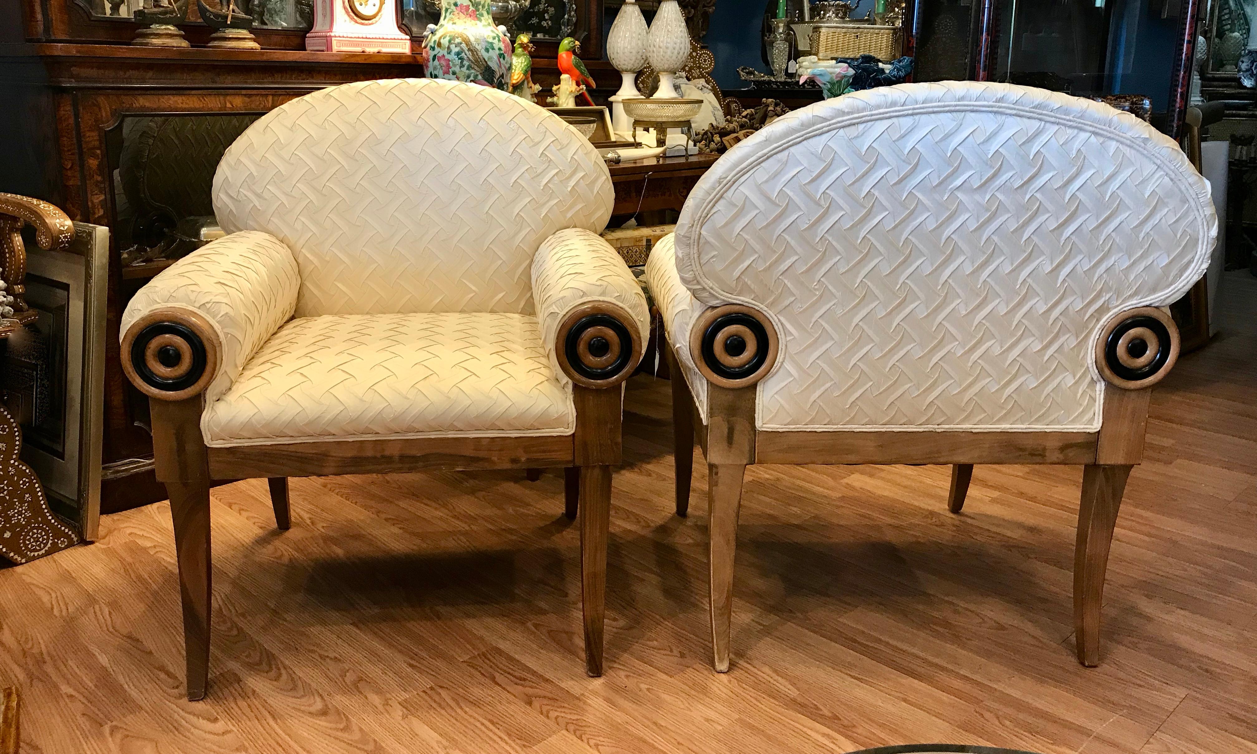 Pair of Art Deco Inspired Midcentury Club Chairs 1