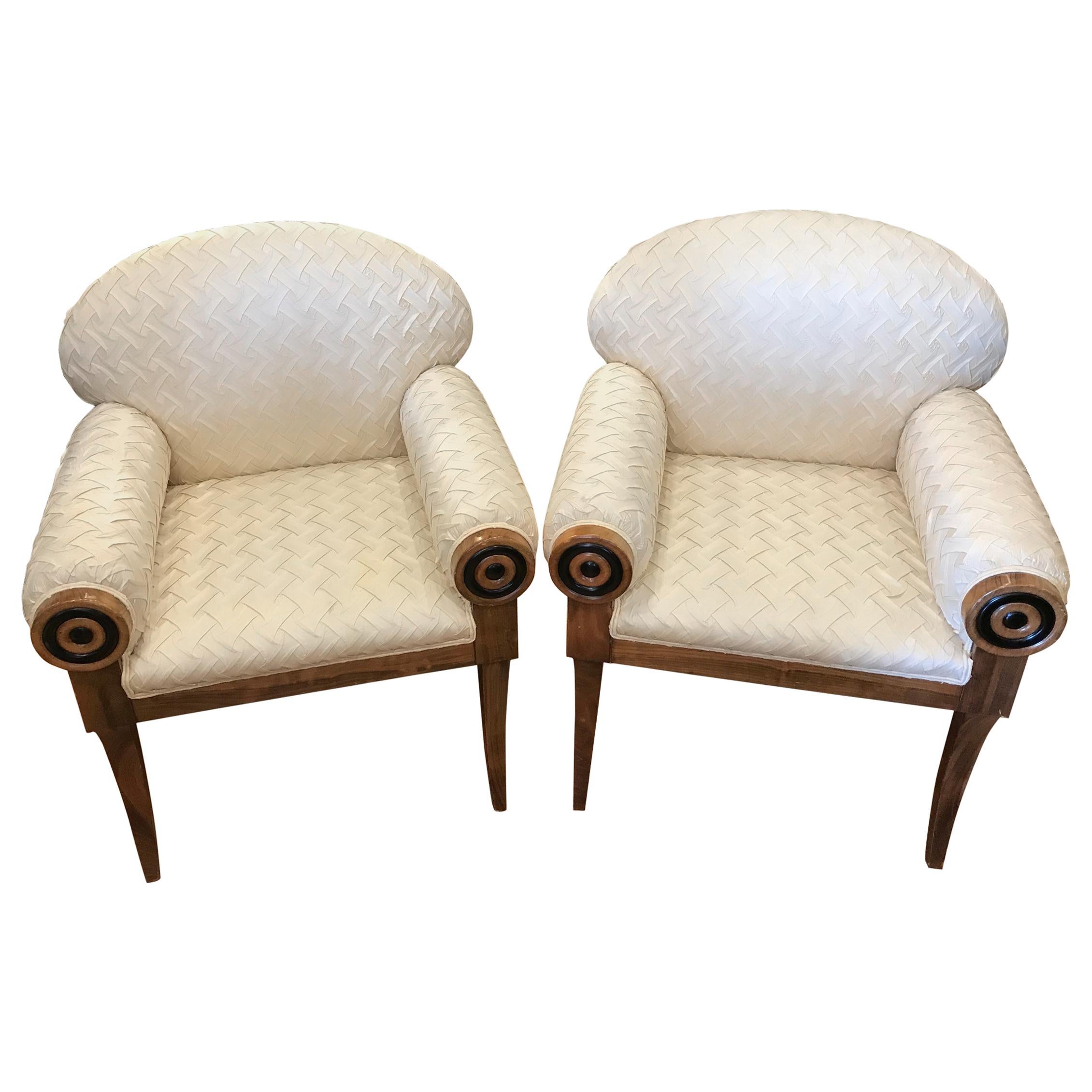 Pair of Art Deco Inspired Midcentury Club Chairs