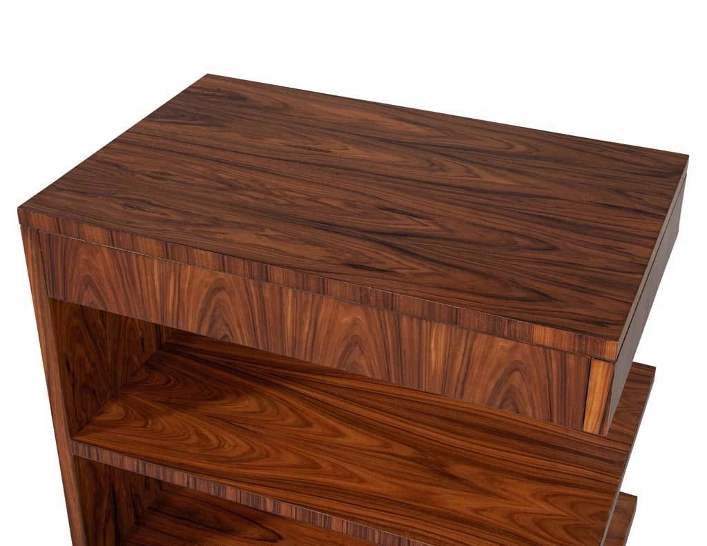 Walnut Pair of Art Deco Inspired Nightstand End Tables