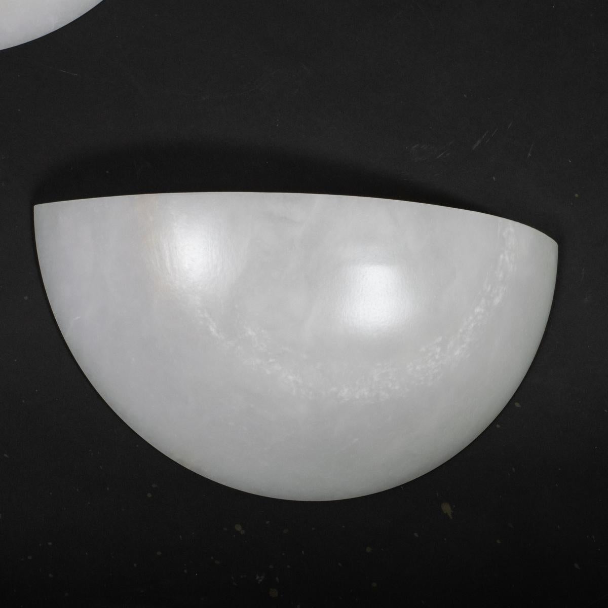Pair of Art Deco inspired Spanish alabaster sconces For Sale 5