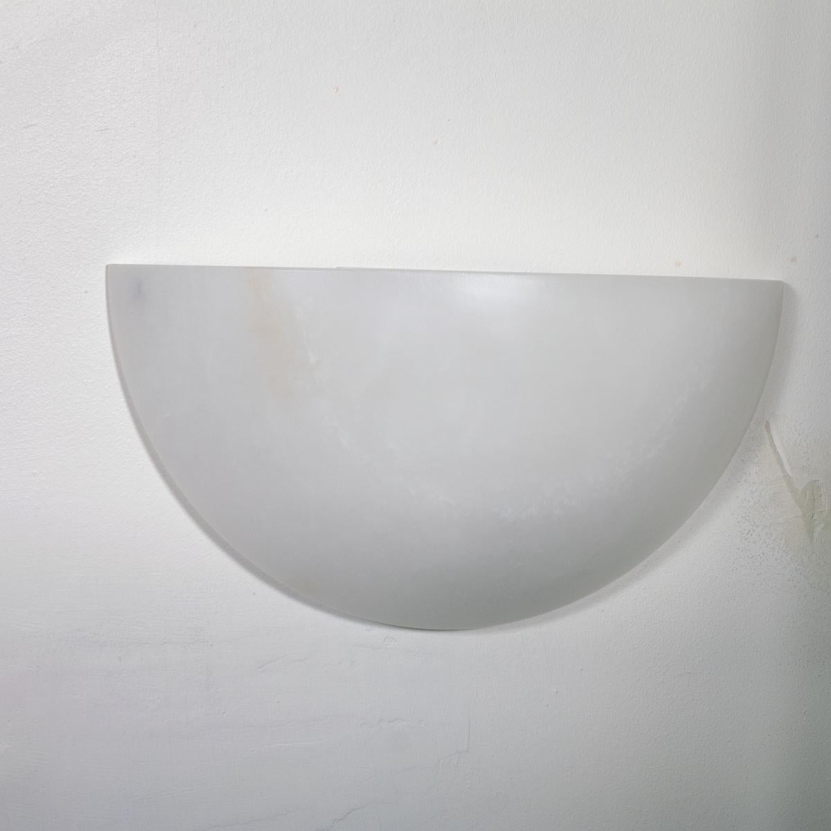 Pair of Art Deco inspired Spanish alabaster sconces For Sale 10