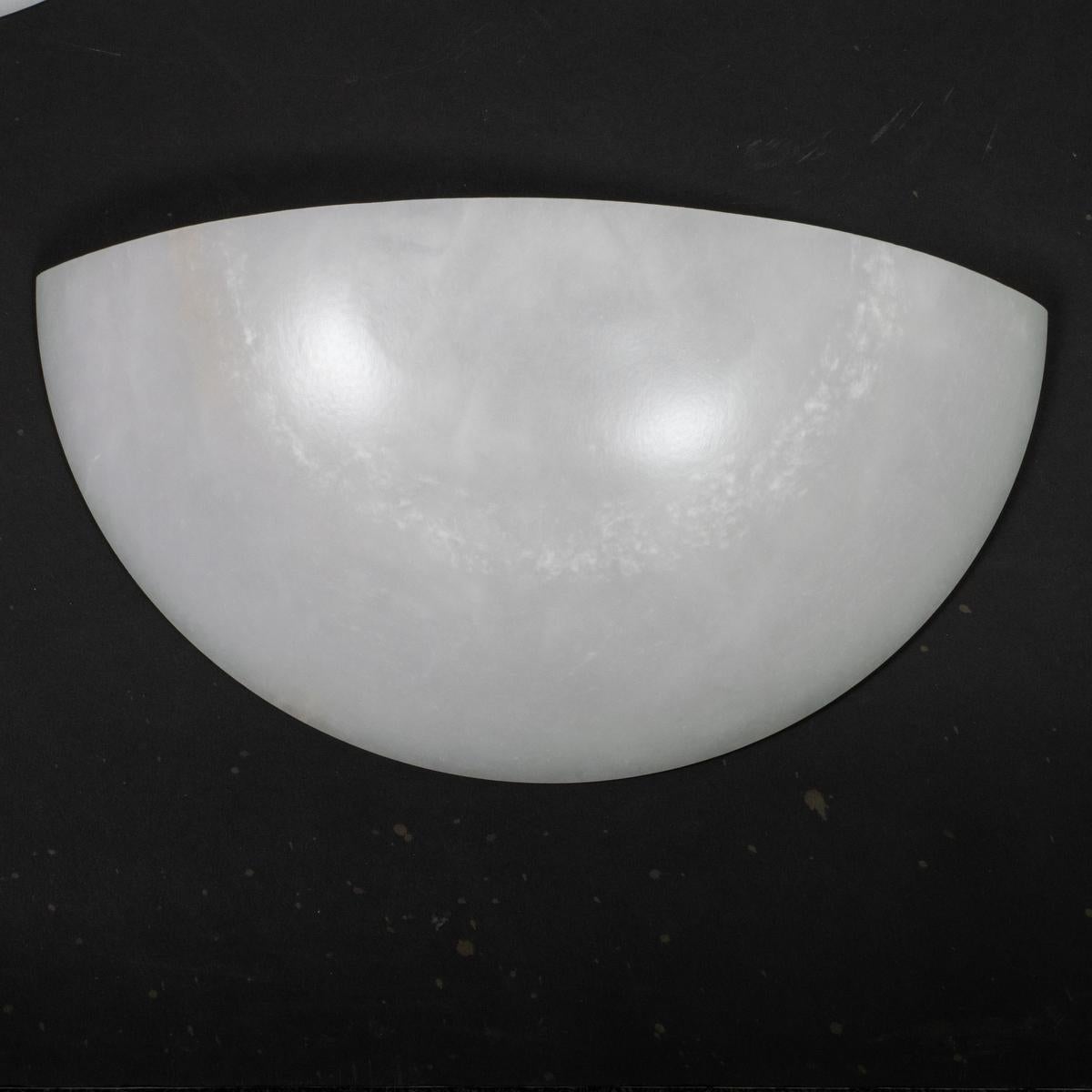 Alabaster Pair of Art Deco inspired Spanish alabaster sconces For Sale