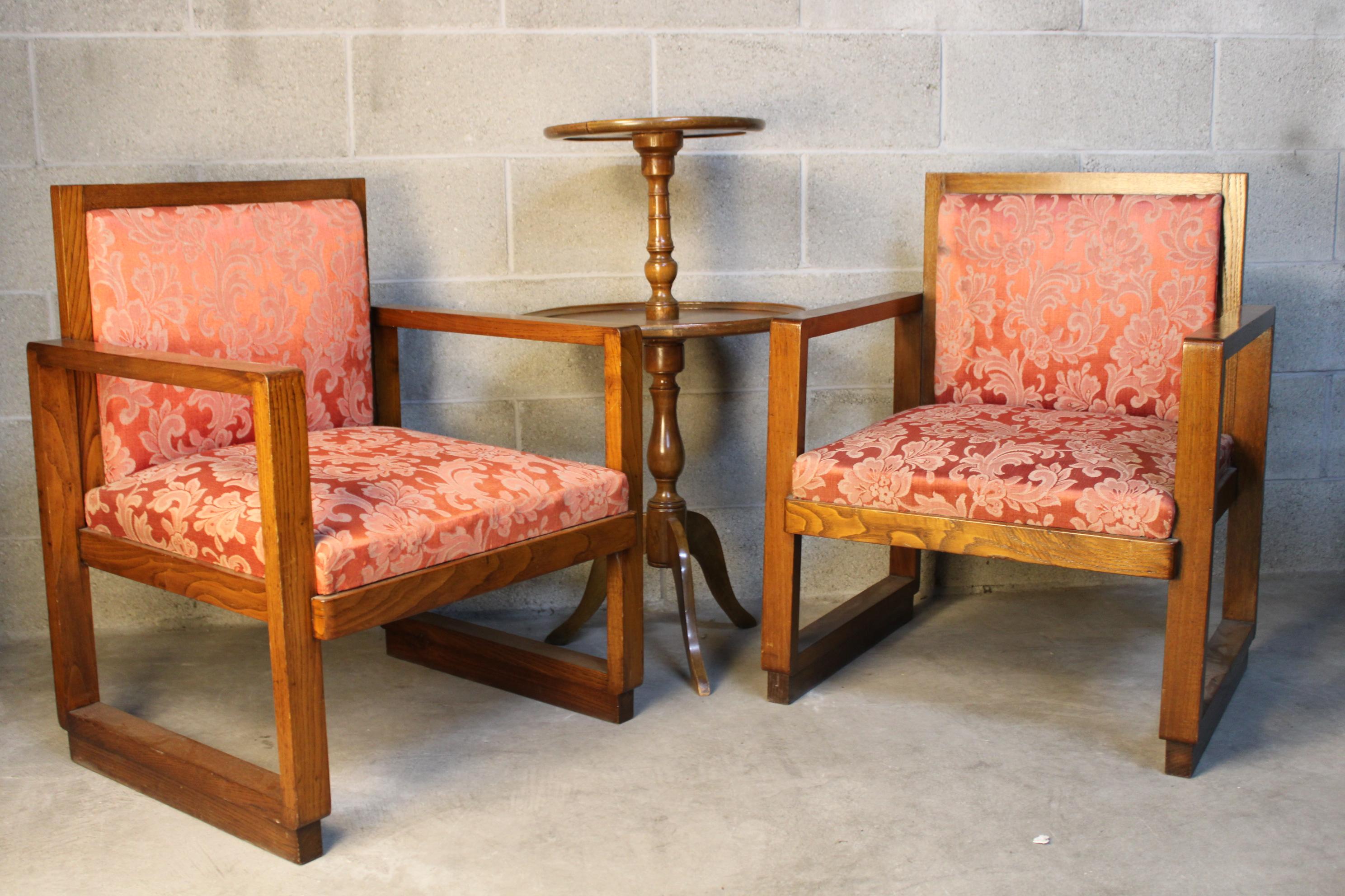 Walnut Pair of Art Deco Italian Armchairs circa 1930 Italy, art deco armchairs