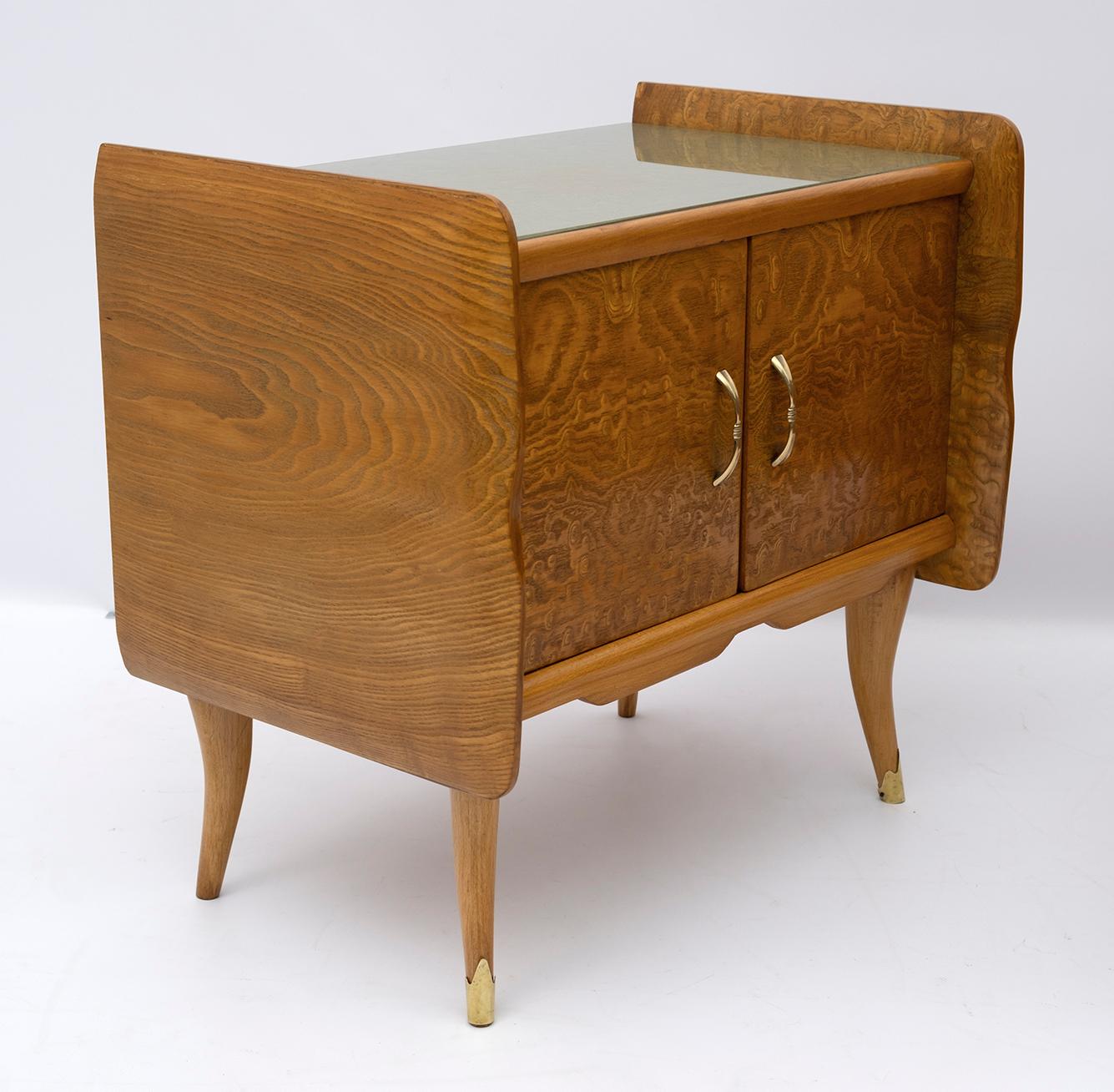 Pair of Art Deco Italian Bedside Tables White Ash Briar, 1920s For Sale 6
