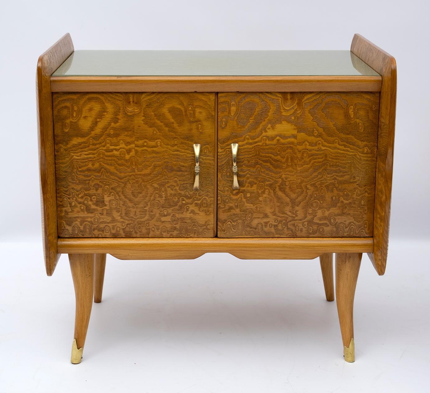 Pair of Art Deco Italian Bedside Tables White Ash Briar, 1920s For Sale 3