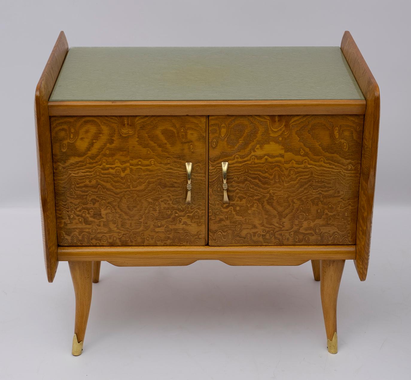 Pair of Art Deco Italian Bedside Tables White Ash Briar, 1920s For Sale 4