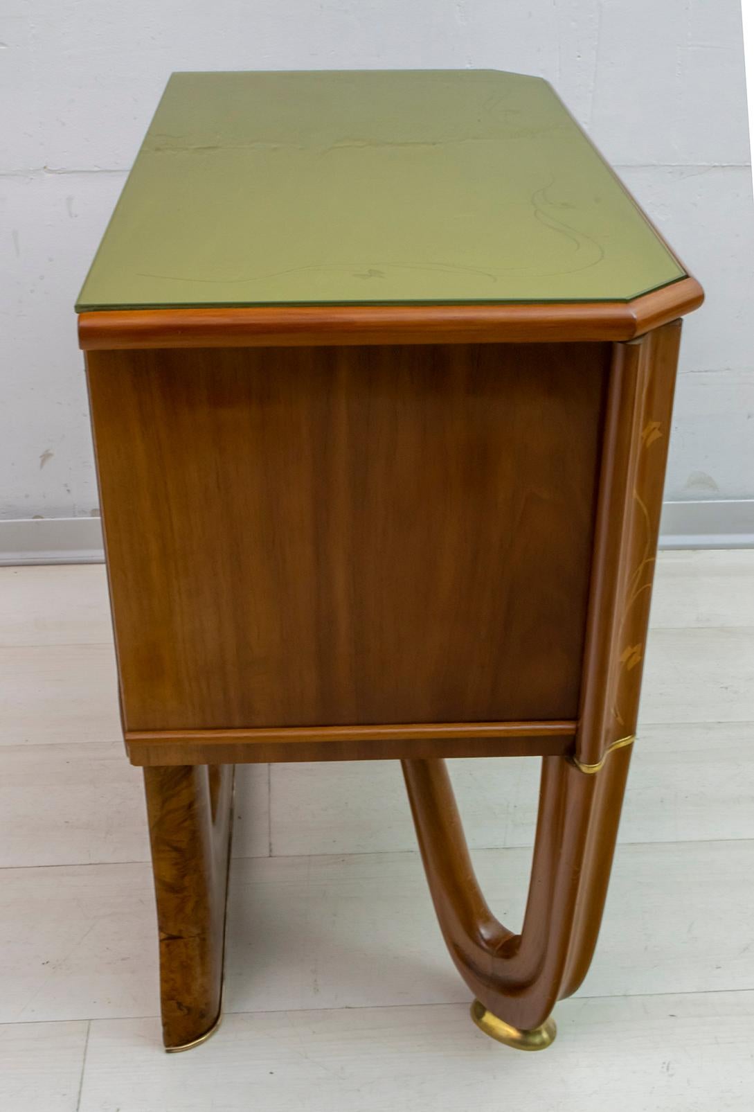 Pair of Art Deco Italian Walnut Wood and Walnut Root Night Stands, 1920s 3