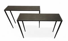 Coppia di Art Déco J.M. Console in ferro scuro in stile Frank di Comte S.A., Argentina