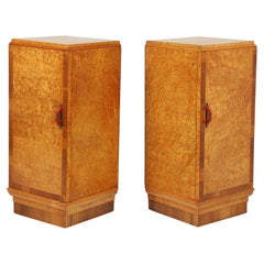 Pair of Art Deco Karelian Birch Bedside Cabinets