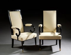 Coppia di poltrone in legno laccato Art Déco 1930/1940 circa
