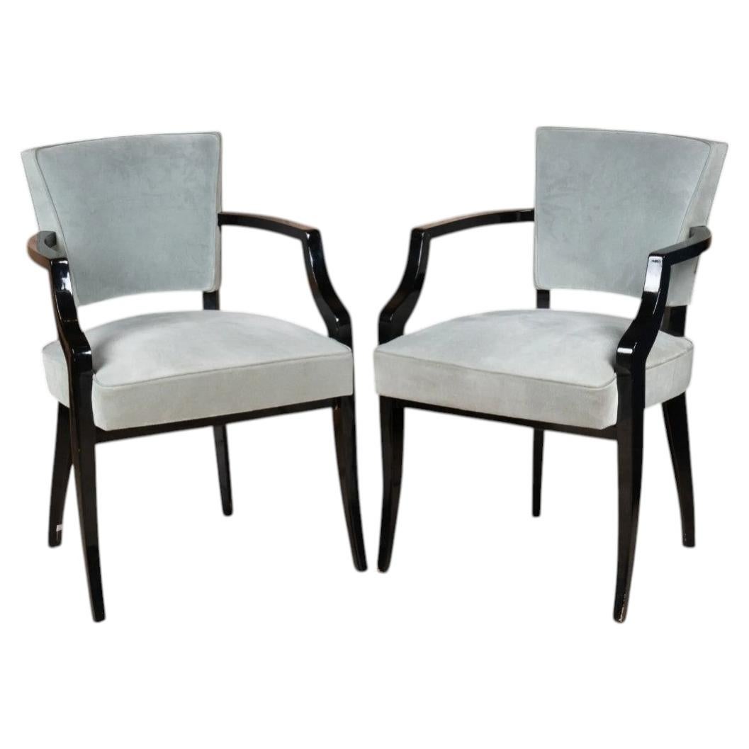 Pair of Art Deco lacquered wood armchairs circa 1930/1940