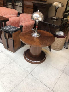 Pair of Art Deco Lamp in Chrome, France, 1920