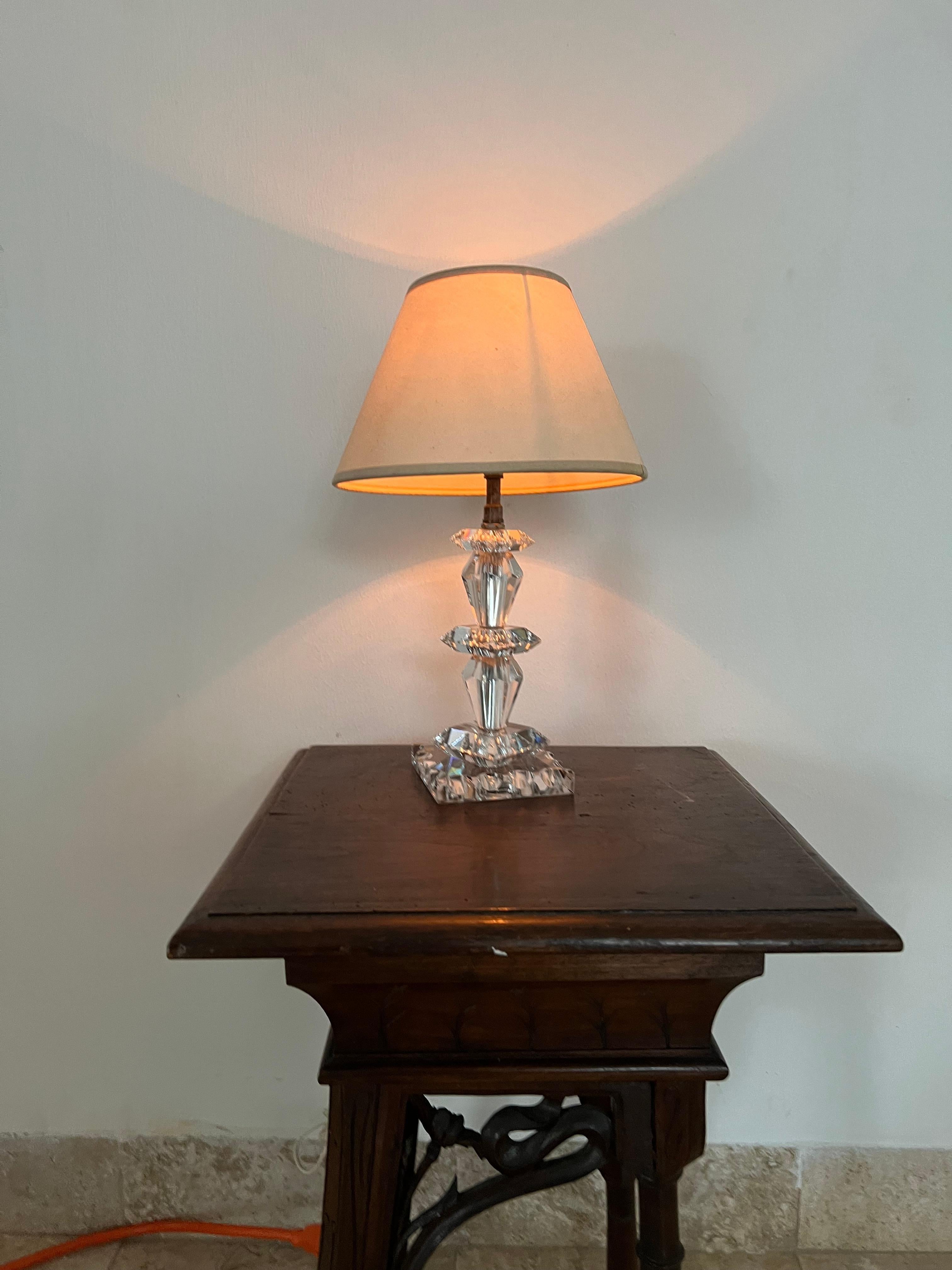 Pair of Art Deco Lamps by Baccarat, France circa 1940, Attr. to Jacques Adnet For Sale 5