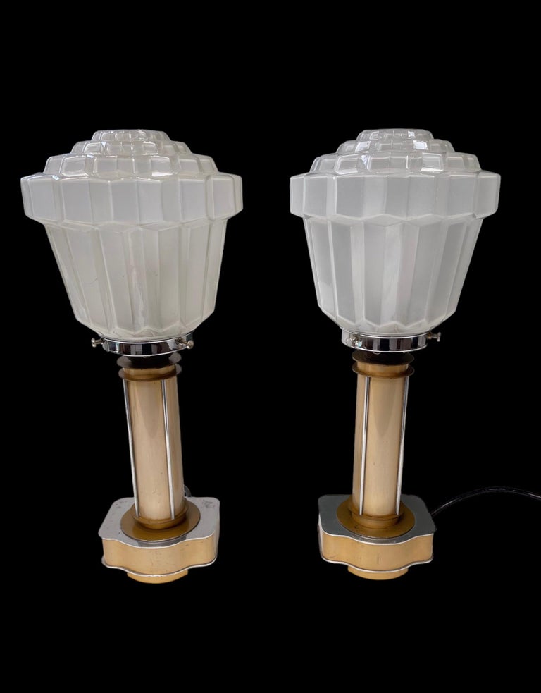 Pair of Art Deco Lamps For Sale at 1stDibs