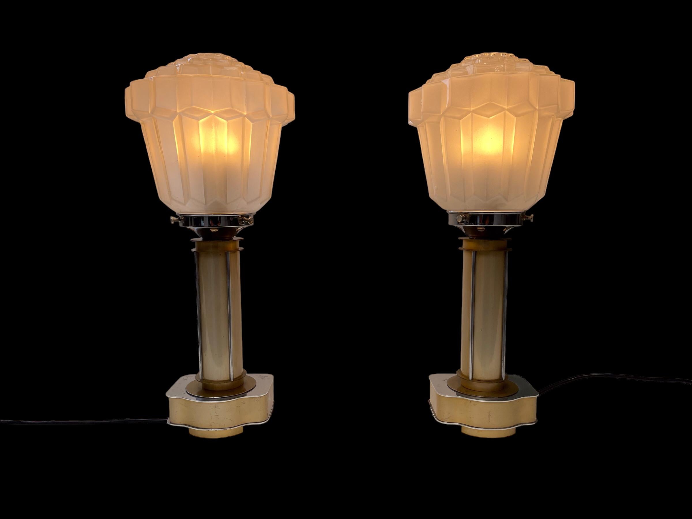 Central American Pair of Art Deco Lamps
