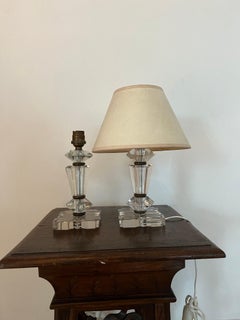 Pair of Art Deco Lamps ITSO Baccarat and Jacques Adnet, France circa 1940