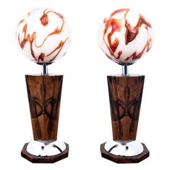 Pair of Art Deco Lamps, Poland, 1980s