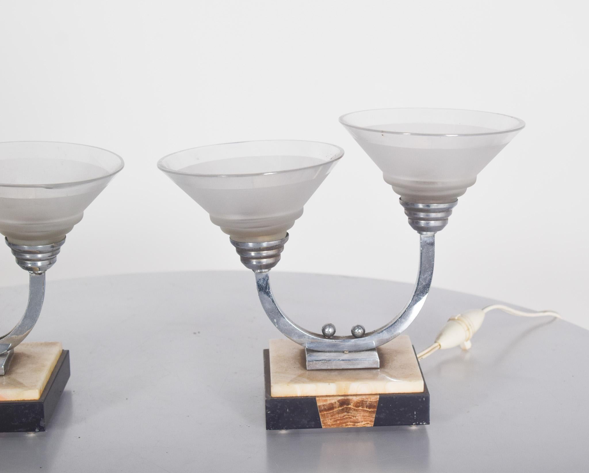 Mid-Century Modern Paire d'abat-jour Art Déco, France en vente