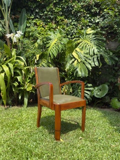 Pair Of Art Deco Green Armchairs, 20th Century