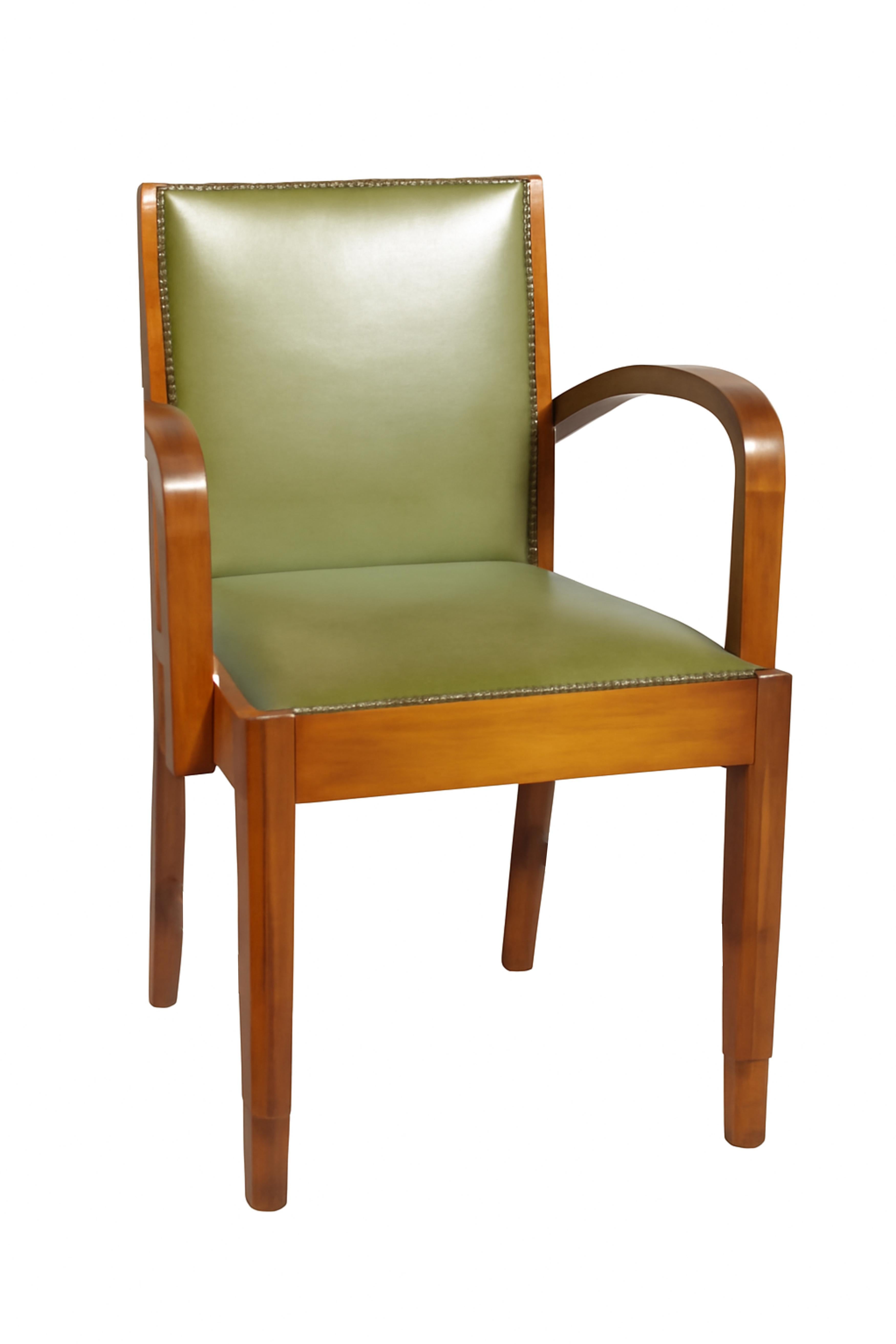 Pareja De Sillones De Cuero Art Decó, (Siglo XX) en venta 2
