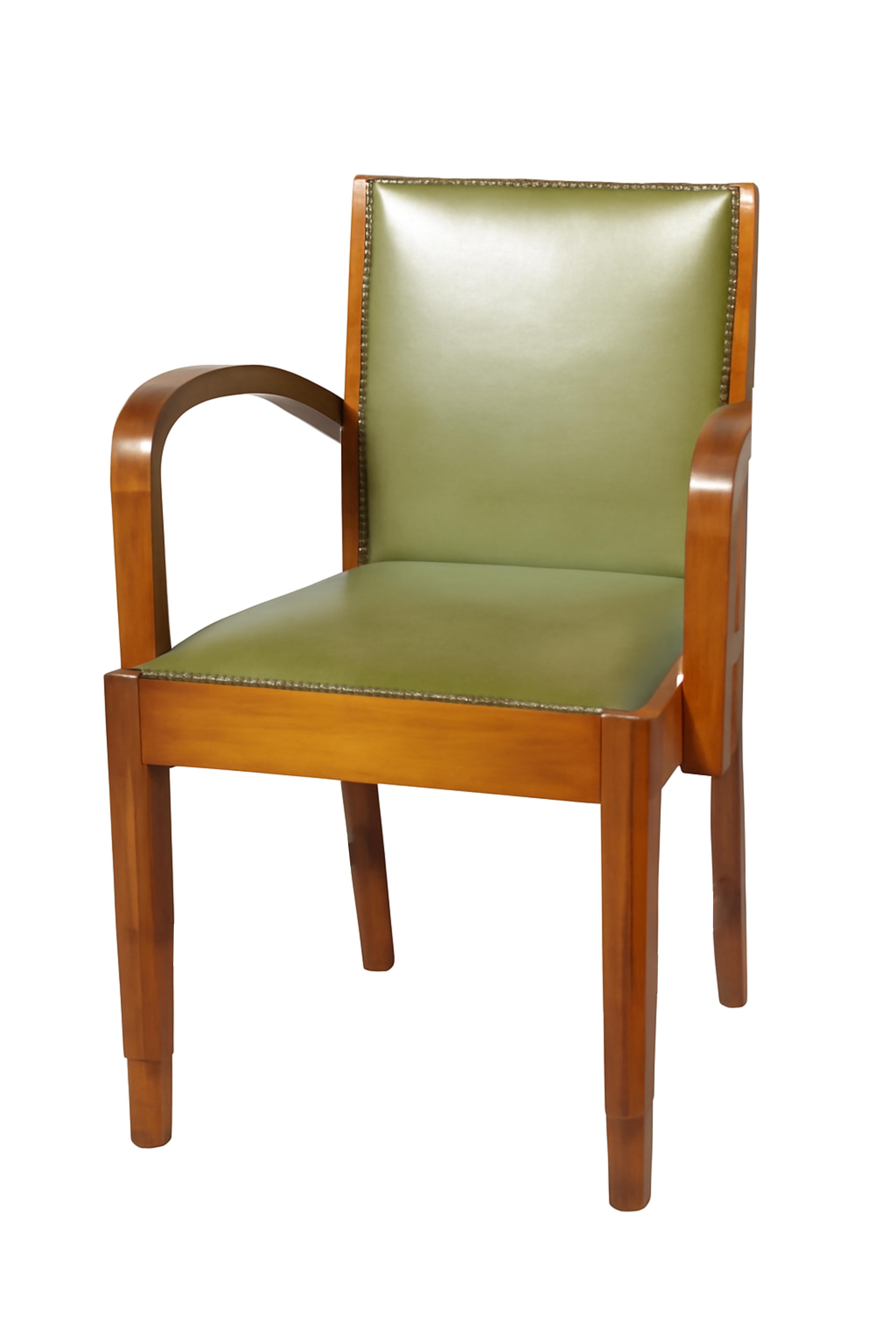 Pareja De Sillones De Cuero Art Decó, (Siglo XX) en venta 3