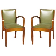 Pair Of Art Deco Leather Armchairs, (20th Century)