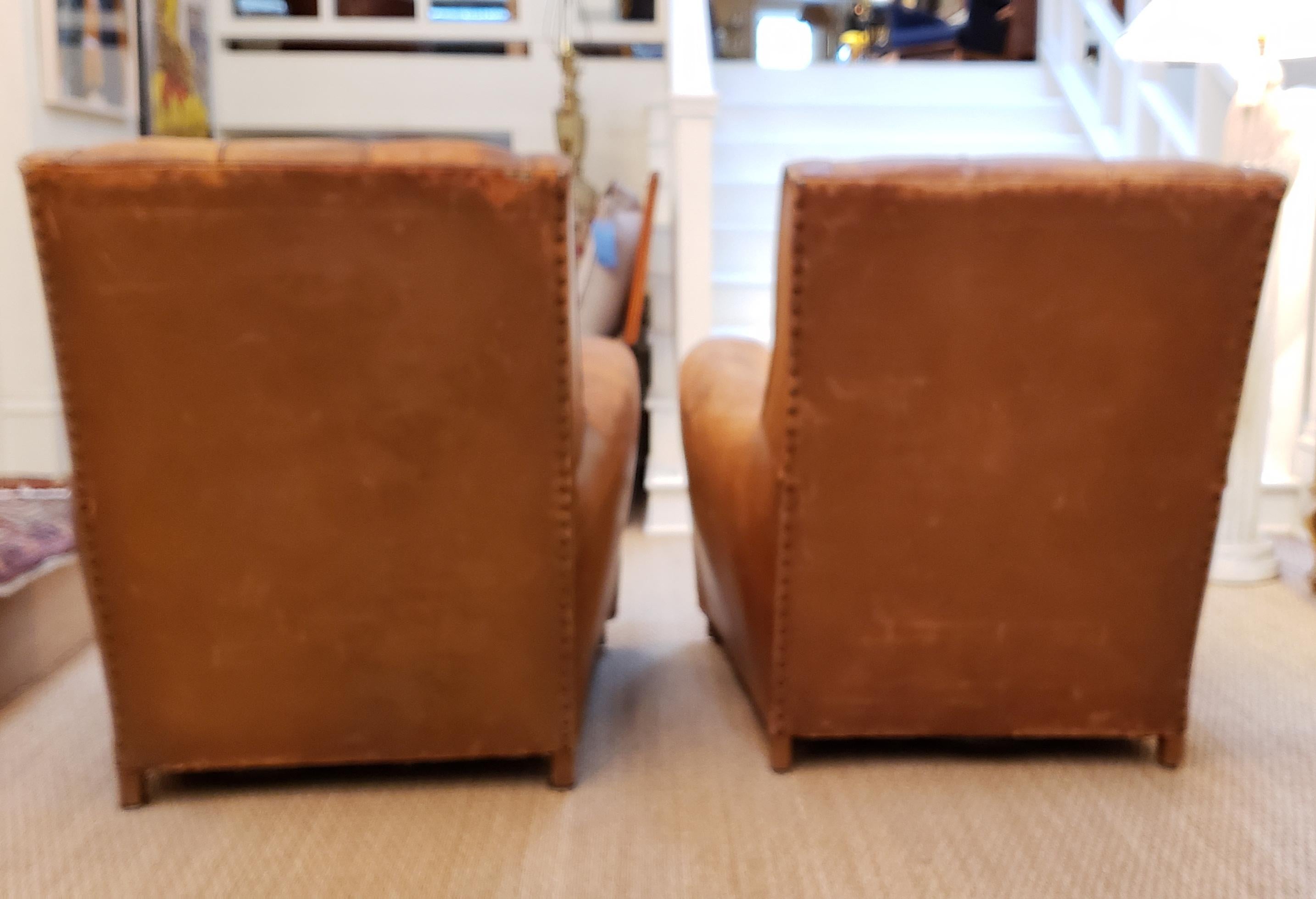20th Century Pair of Art Deco Leather Chairs