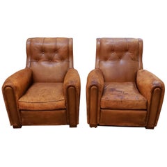 Pair of Art Deco Leather Chairs