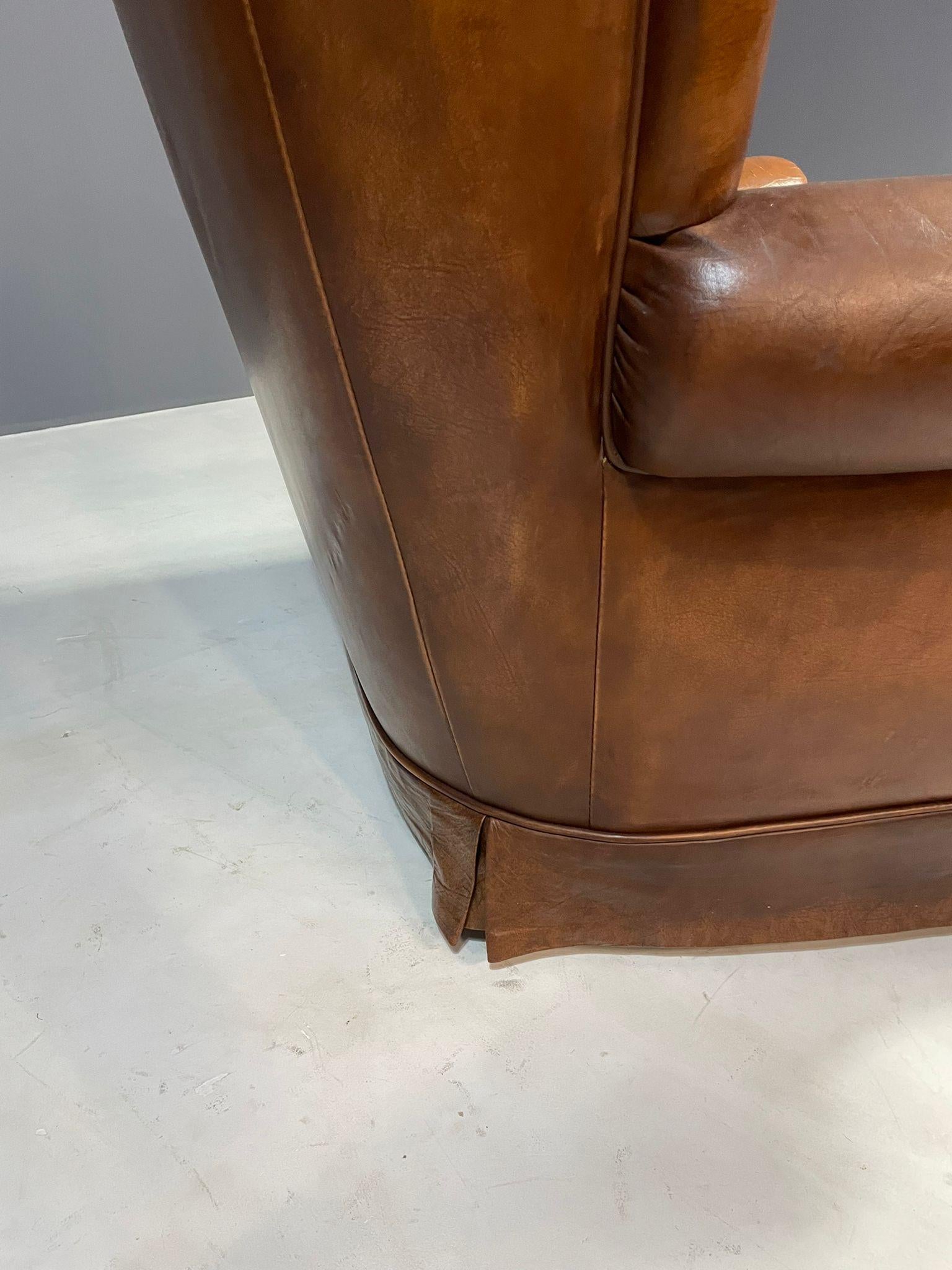 Coppia di poltrone da club in pelle Art Déco, Cecoslovacchia, anni '30 in vendita 8