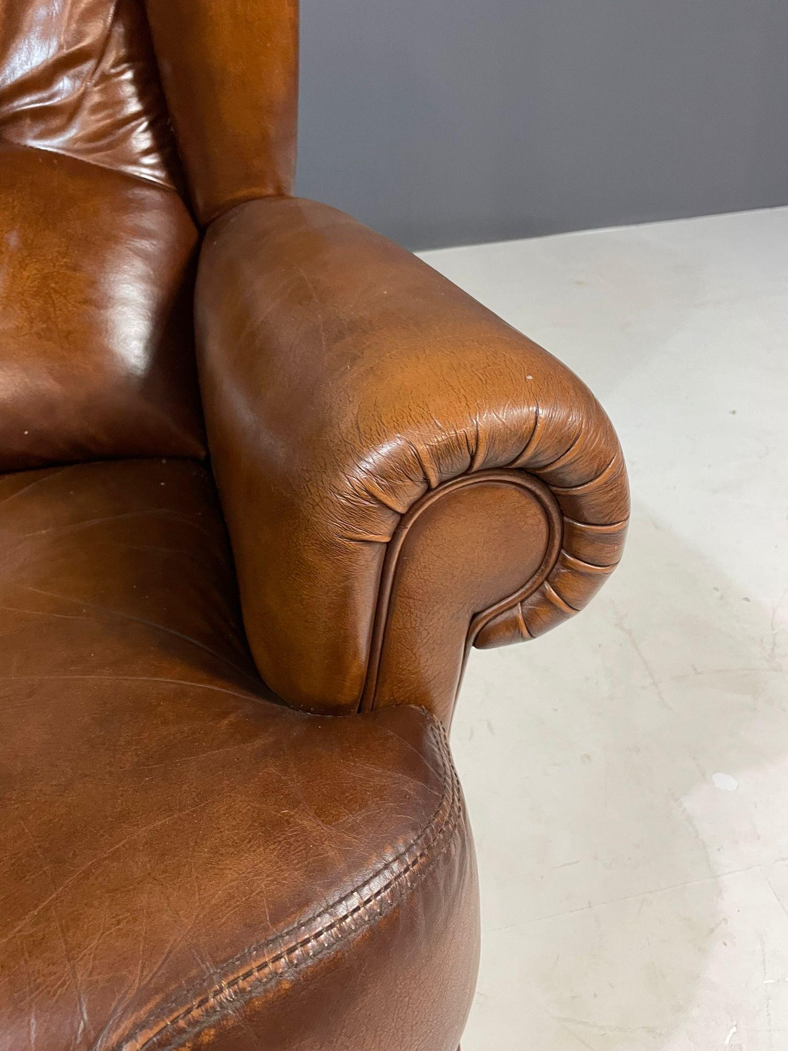 Coppia di poltrone da club in pelle Art Déco, Cecoslovacchia, anni '30 in vendita 14