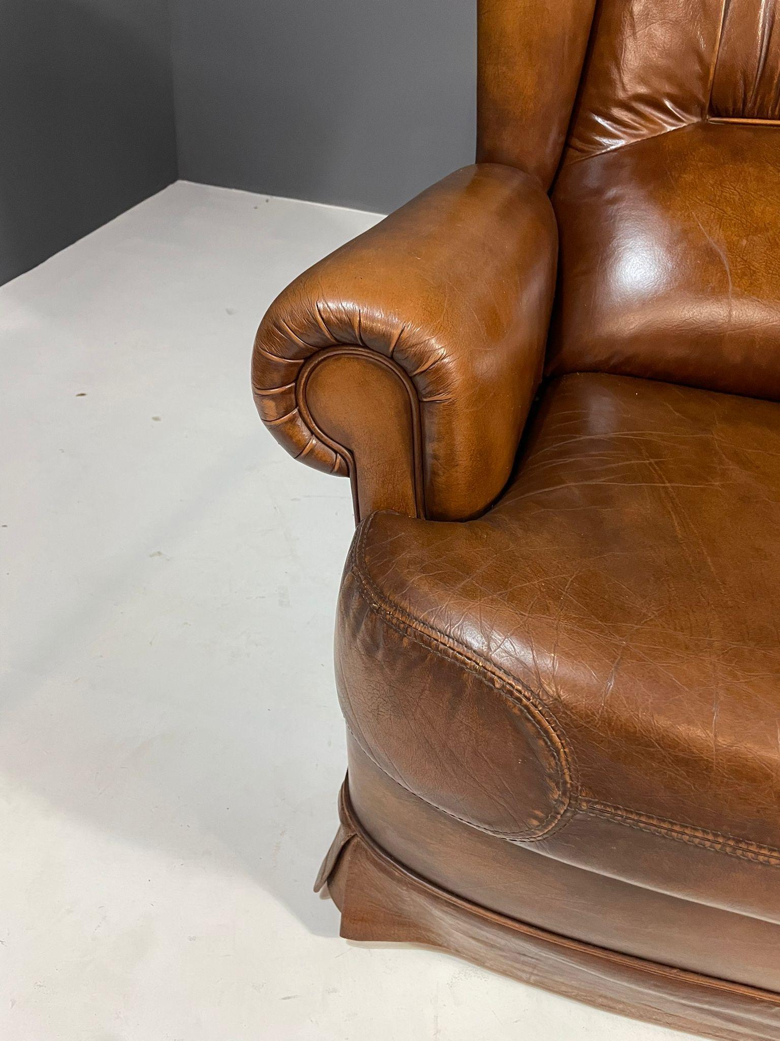 Coppia di poltrone da club in pelle Art Déco, Cecoslovacchia, anni '30 in vendita 15