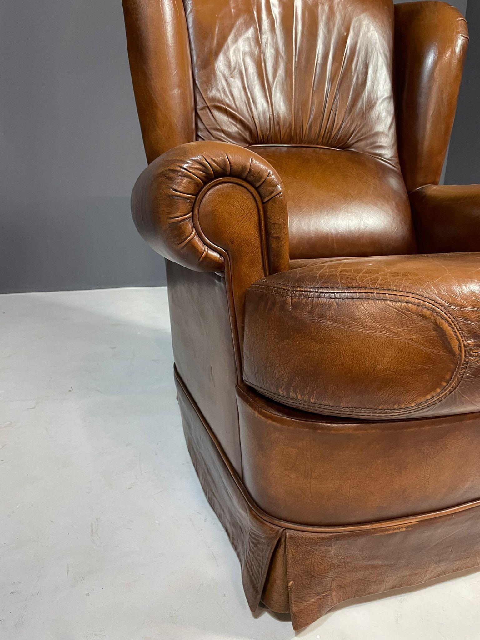 Coppia di poltrone da club in pelle Art Déco, Cecoslovacchia, anni '30 in vendita 2