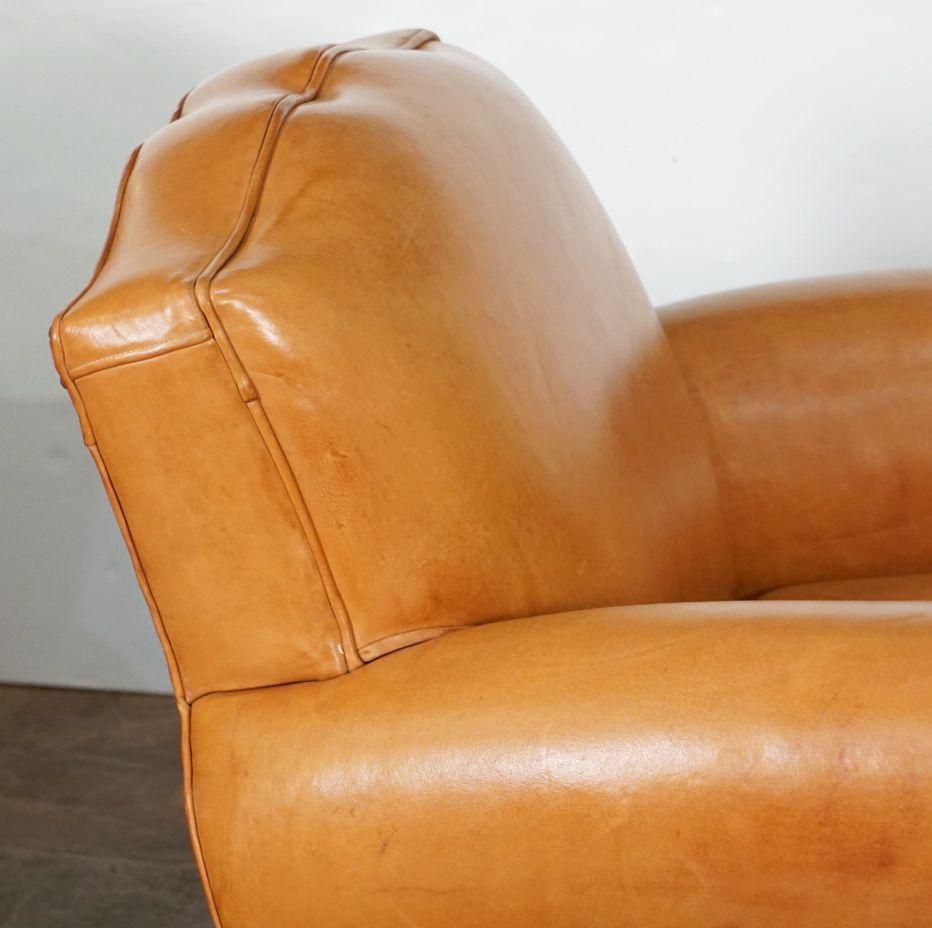 Pair of Art Deco Leather Club Chairs from France, 'Individually Priced' 4