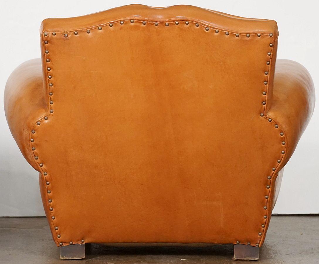 Pair of Art Deco Leather Club Chairs from France, 'Individually Priced' 9