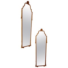 Pair of Art Deco Long Gilt Wall Mirrors