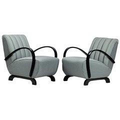 Pair of Art Deco Lounge Chairs by Jindrich Halabala for UP Zavody Brno, 1930s