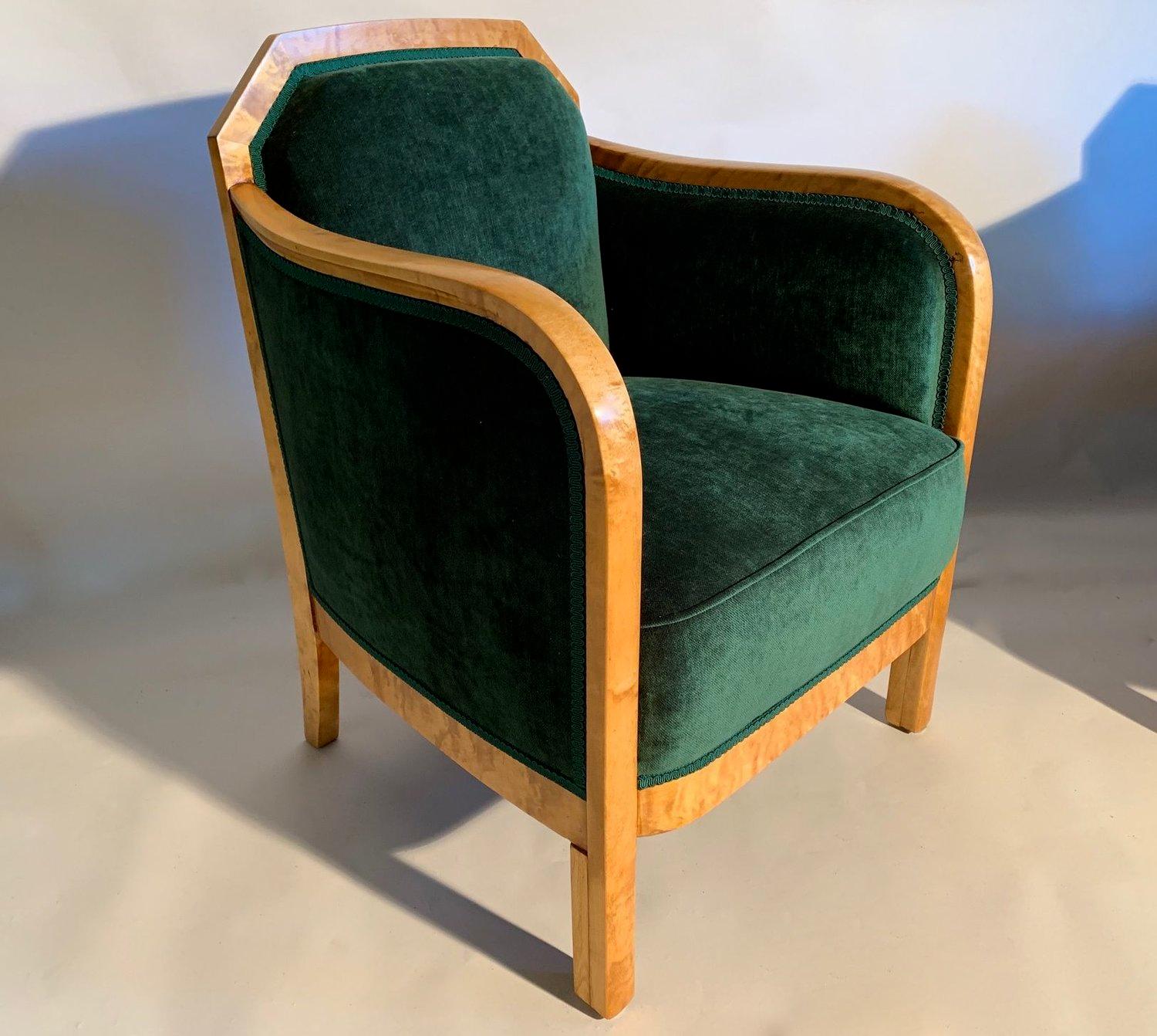 Swedish Pair of Art Deco Lounge Chairs D427