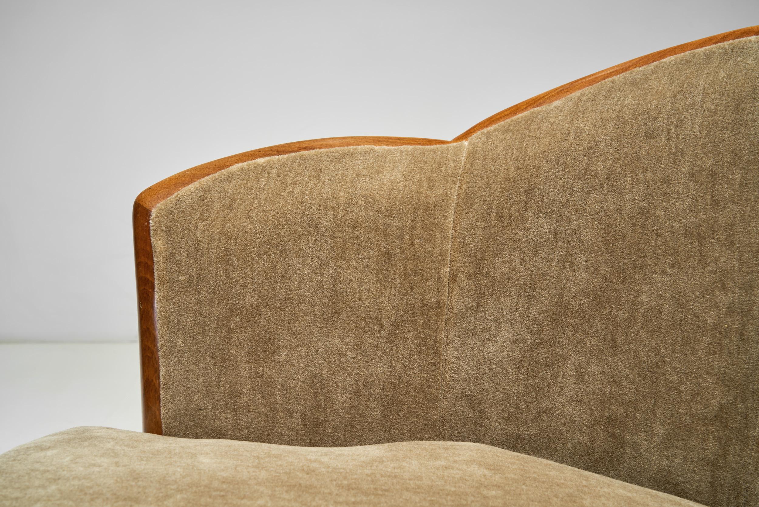 Paar Art Deco Lounge Chairs, Europa Erste Hälfte des 20. Jahrhunderts im Angebot 2