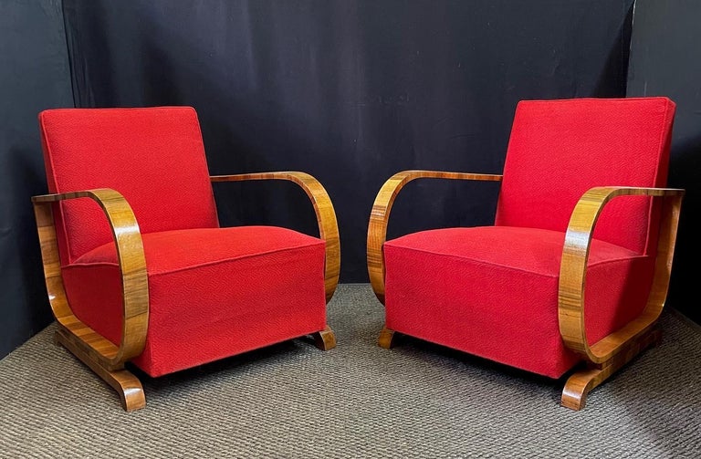 Pair of Art Deco Lounge Chairs at 1stDibs