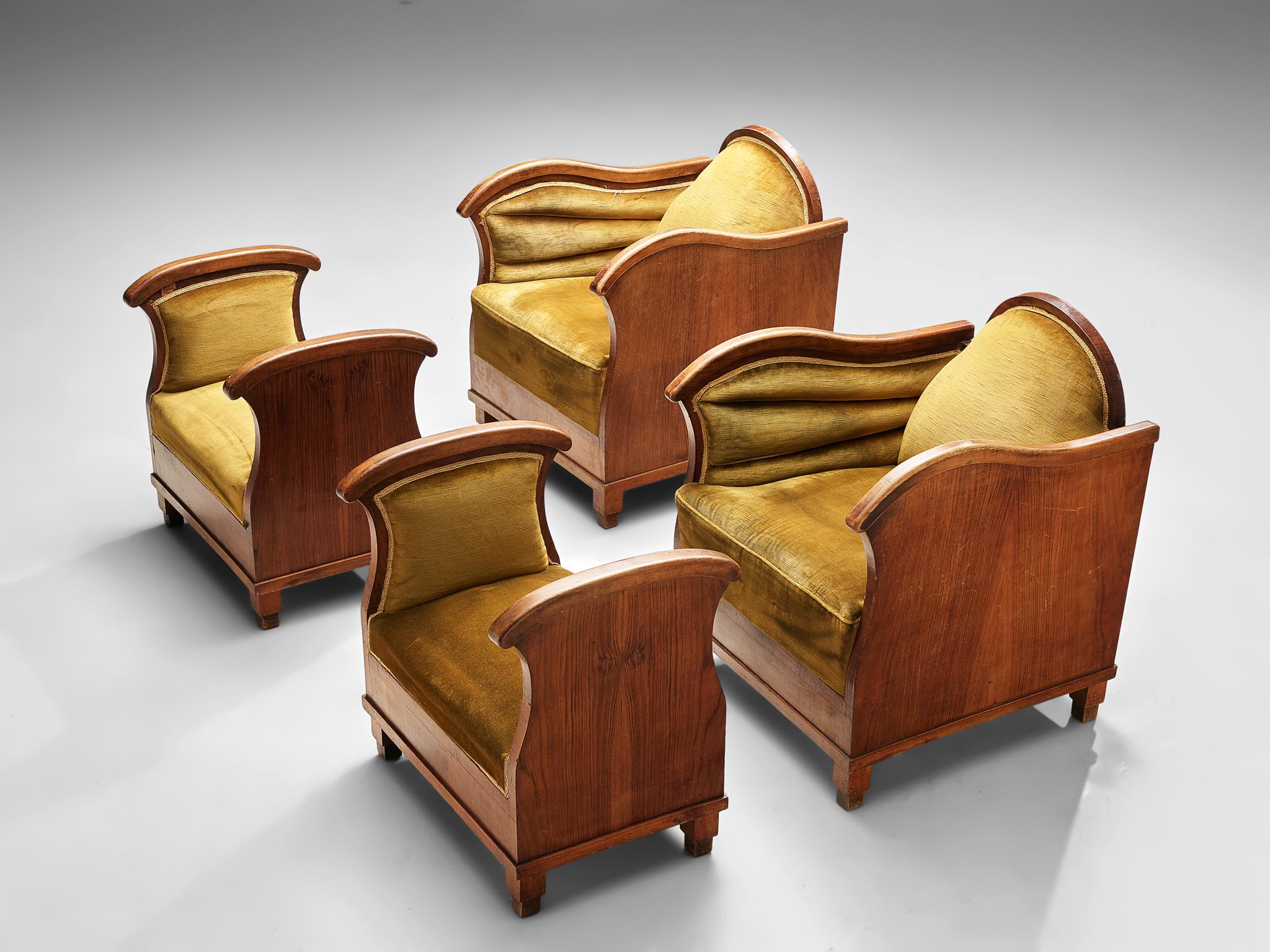 European Pair of Art Deco Lounge Chairs